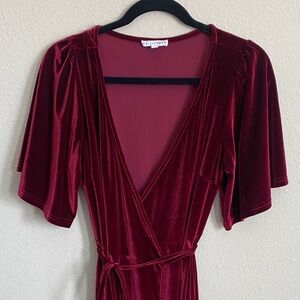 Baltic Born Velvet Maxi Dress in Deep Red